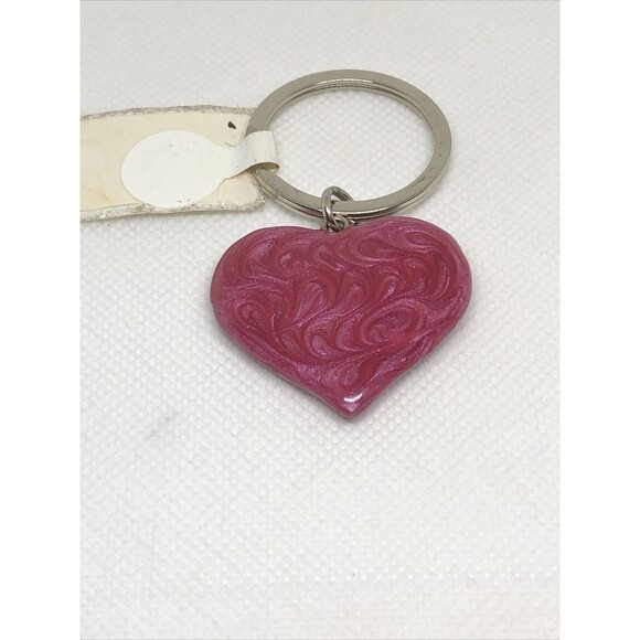 Colorado Heart Shaped Pink Marble Keychain Cute Metal Souvenir Key Fob - Picture 2 of 4